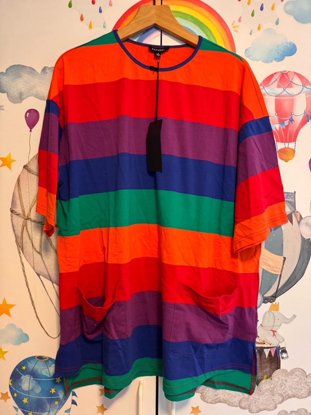 Rachael rainbow shirt dress nwt small